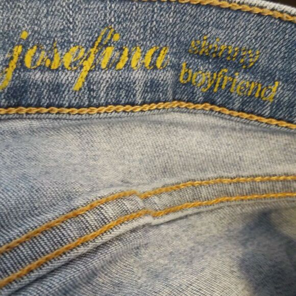 7 for all Mankind Josefina skinny boyfriend distressed button fly jeans 26 - Picture 5 of 11